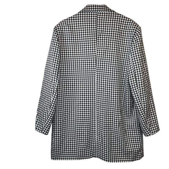 NASTY GAL Dog Days Oversized Black & White Houndstooth Blazer Size 14 - Picture 12 of 15